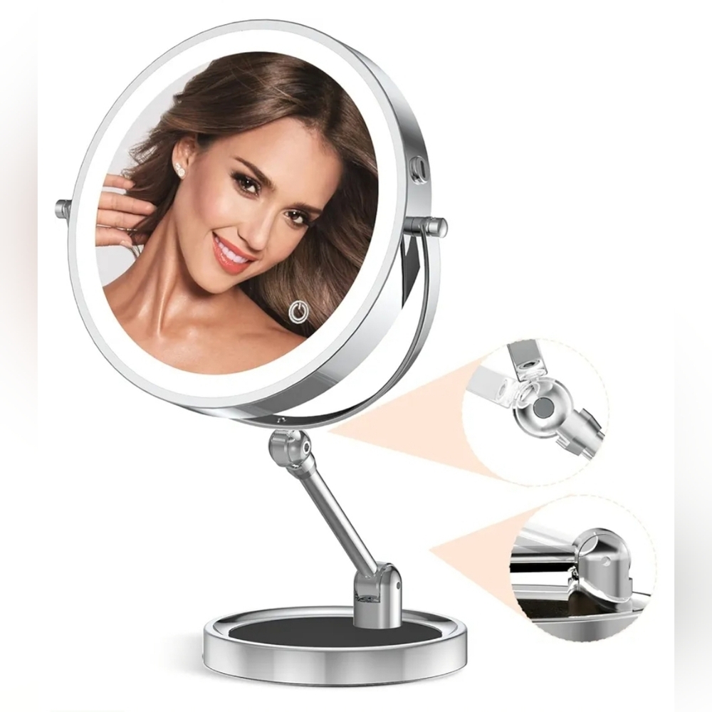 9" led makeup mirror double sided magnifying - Picture 3 of 8
